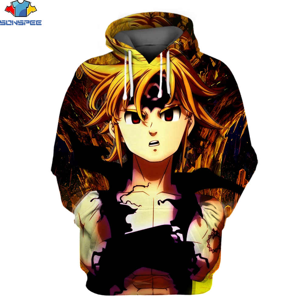 

SONSPEE 3D Sweatshirt The Seven Deadly Sins Nana Anime Long Sleeve 3D Printed Men Women O-Neck Hoodies Streetwear Cool Clothing