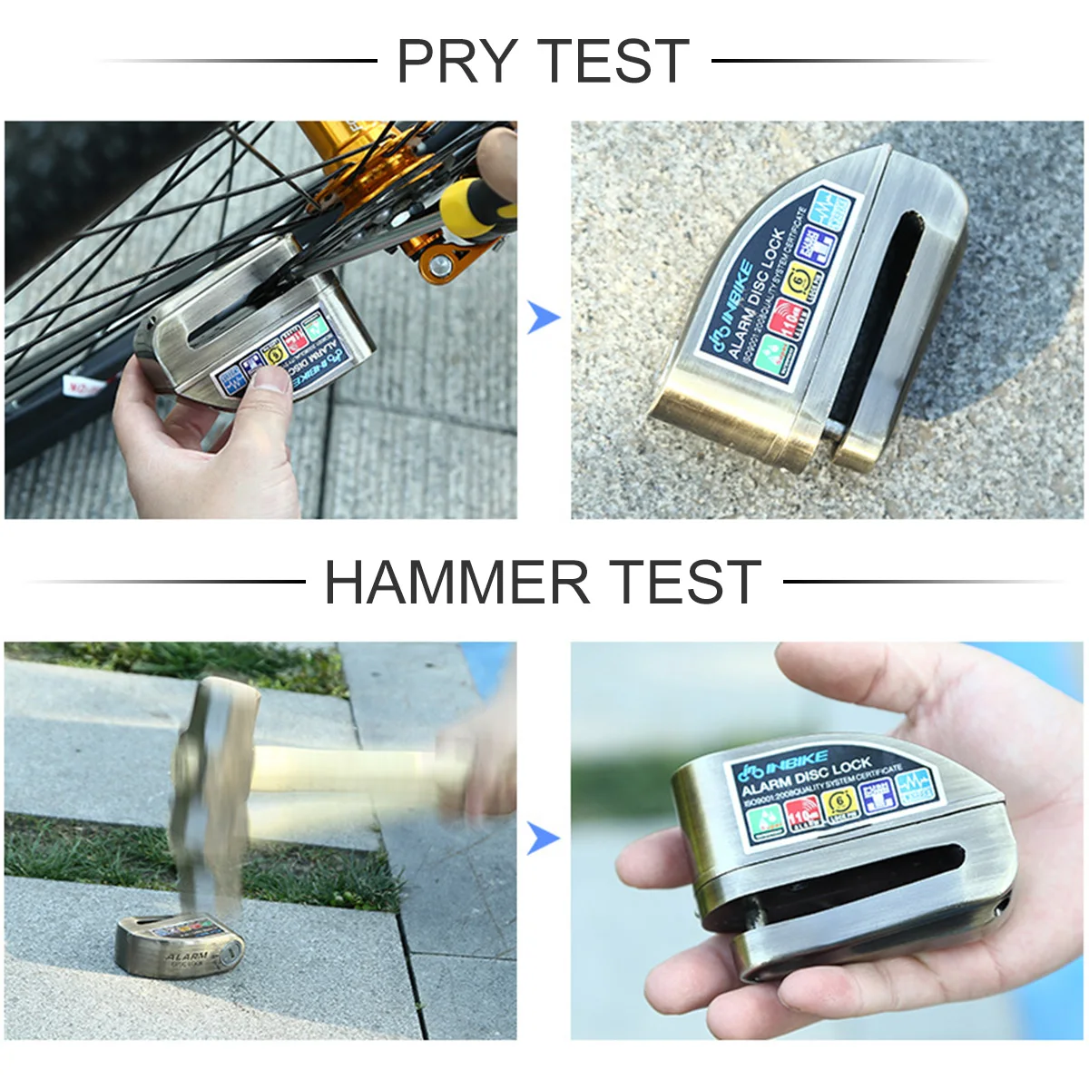 

New Motorcycle Scooter Security Anti Theft Alarm Disc Lock 110 DB Brake Lock 6.0MM Sliver Waterproof Motorbike Accessories