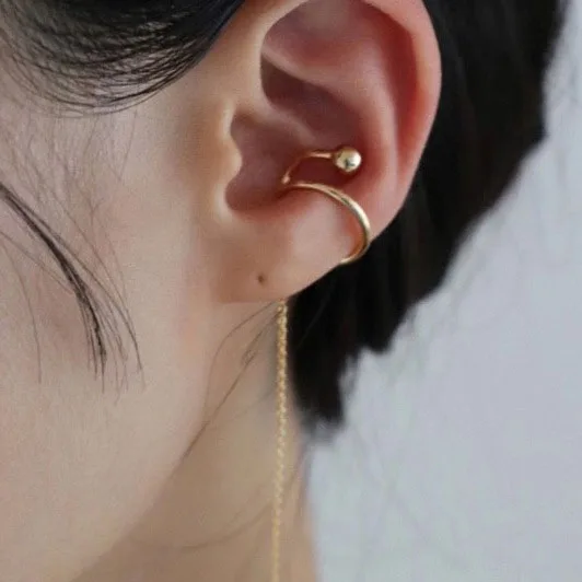 

New 2022 Super Long Chain Tassl Metal Gold Silver Color No Piercing Clip Earrings For Women Elegant Ear Jewelry Gift