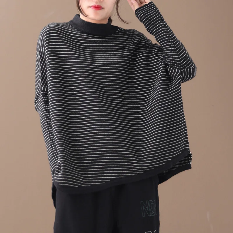 Осенне-зимний свитер женский большой размер свободные Необычные пуловеры 2019