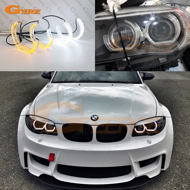 

Ultra bright Day Light turn signal light DTM M4 Style LED Angel Eyes halo rings For BMW 1 Series E82 E88 E87 E81 headlight