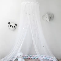 elegant baby bed bed canopy thin mosquito net hanging play tent with feather star hung dome round canopy home decor for kids d30