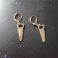 saw leverback earrings saw pendant leverback earrings tool earrings goth jewelry