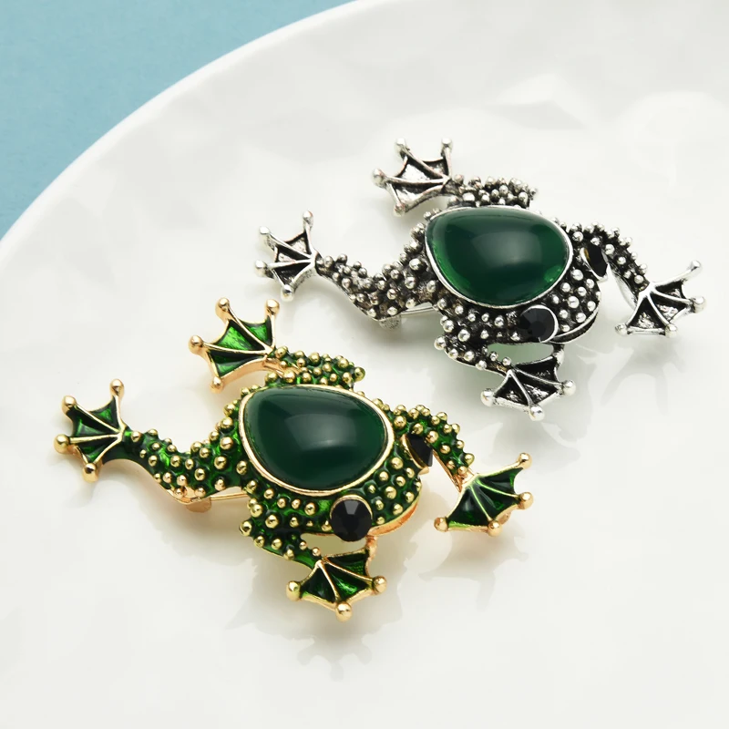 

Wuli&baby Green Frog Brooches Women Unisex 2-color Classic Lovely Frog Animal Party Casual Brooch Pins Jewelry Gifts