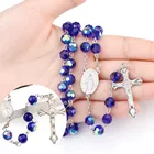 Новинка, разноцветные четки, бусины, цепочка с крестом, ожерелье, молитва католицизма для женщин 2022, религиозные украшения, подарки