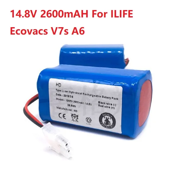 14.8V 2600mAH Battery Rechargeable Battery for ILIFE Ecovacs V7s A6 V7s Pro X620 ILife Battery Accessories 2020 New