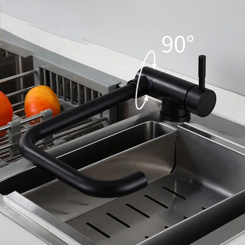 

Kitchen Faucet Single Lever Sink Tap Foldable 360 degree Rotating Sink Taps Hot Cold Water Faucet for Home Commercial