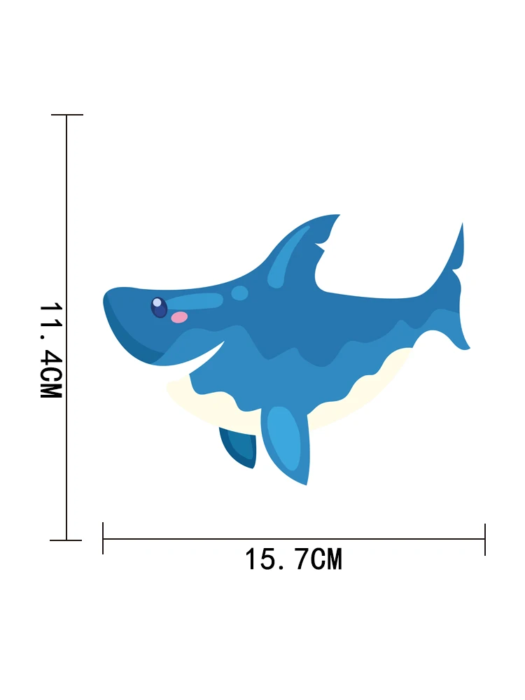 

ZTTZDY 15.7cm*11.4cm Car Sticker Cartoon Lovely Shark PVC Decal YJ1-0067