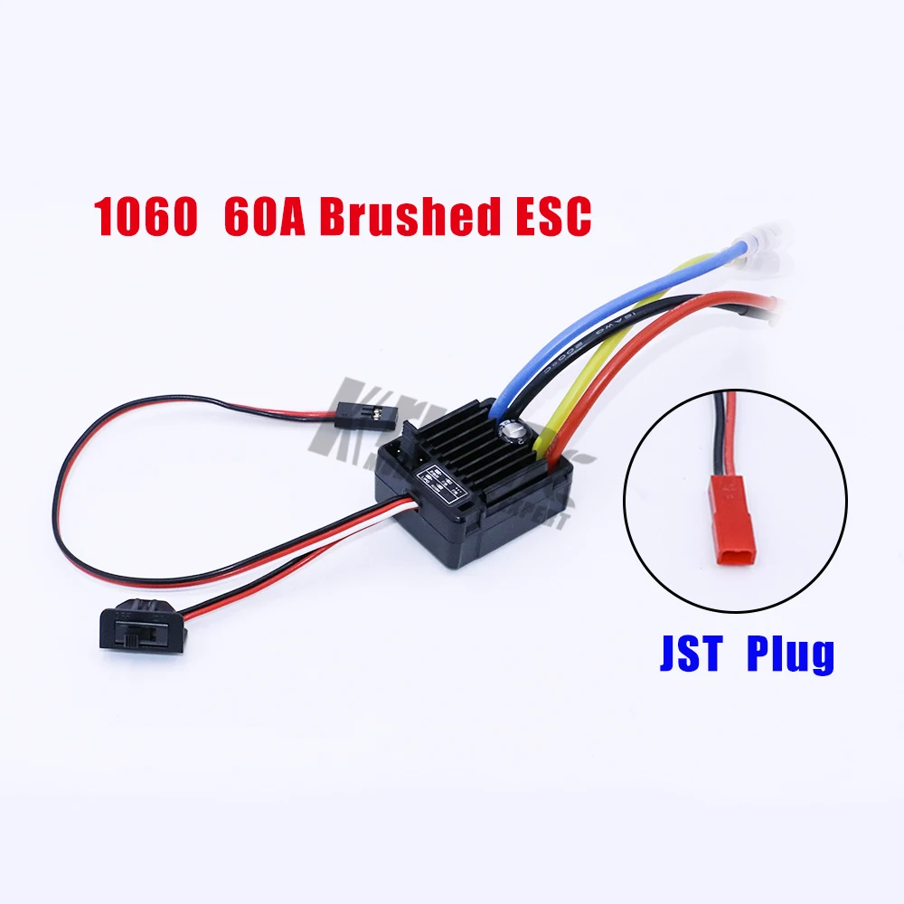 WP-1060-RTR водонепроницаемый 2 S-3 S 60A матовый ESC для 1/10 Tamiya Traxxas Redcat HSP HPI RC автомобиль - Цвет: 1060-JST plugs