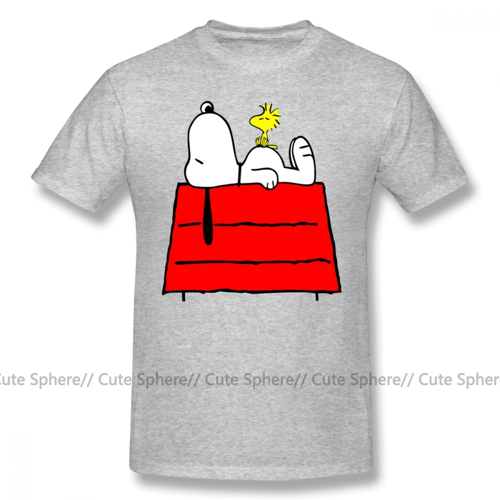 Футболка Peanuts Chill Out, Классическая футболка большого размера, 100 хлопок, графическая, с коротким рукавом, Мужская отличная футболка - Цвет: Gray