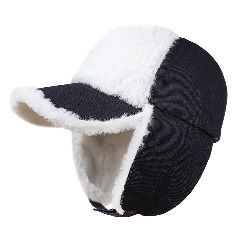 

Ear Protection Warm Buckle Lei Feng Duck Tongue Hat Warm Check Plush All-match Winter Baseball Cap