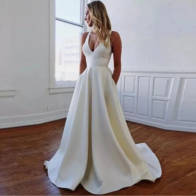 

Weiyin AE0737 vestido de novia robe de mariee satin wedding dress платье wedding party Dress bow Robe De Soiree свадебные платья