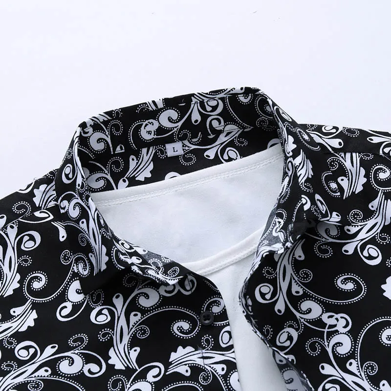 45 кг-120 кг. Мужская Летняя Пляжная гавайская рубашка с коротким рукавом принтом