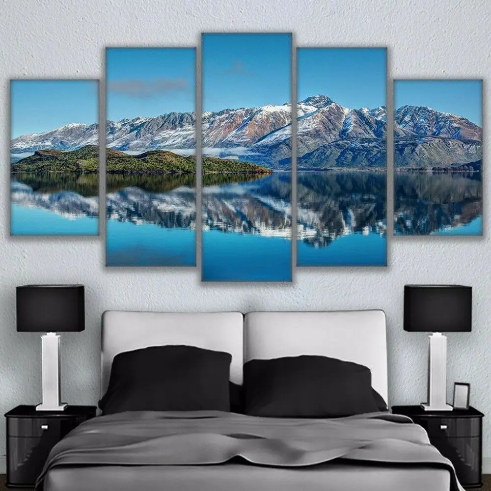 

Картины на холсте, домашний декор, HD печать, 5 панелей, картина, модульная, горы Квинстаун, Новая Зеландия, настенное искусство без рамки