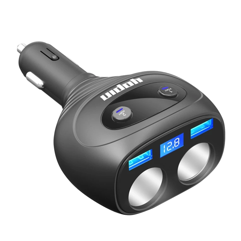N84F 12/24V 80W прикуривателя с двумя выходами розетки 2 зарядных порта USB для