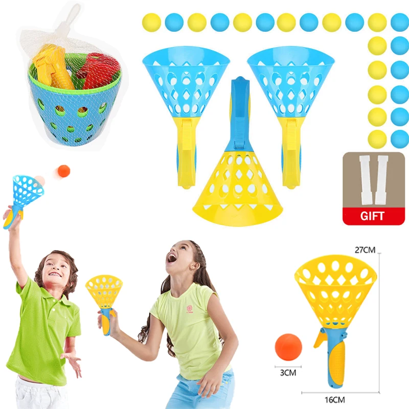 

2PCS Outdoor Sports Games Toys Children Throwing And Catching The Ball Set Parent-child Interactive Catch Ball Toy Kid Gifts