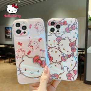 Hello Kitty Diamond Silicone Cartoon Phone Case for iPhone12 12Pro 12Promax 11 Pro 11Promax Mini X XS MAX XR 7 8 Plus Cover
