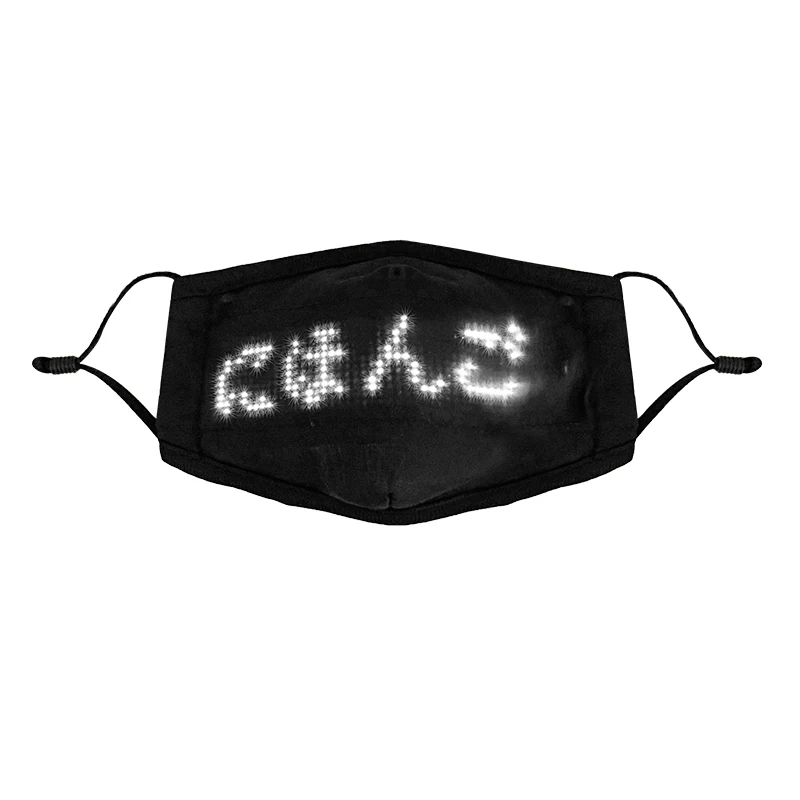 

Luminous Mask Programmable LED Display Glowing Light Up Face Mask DJ Rave Party Decoration Black Inside