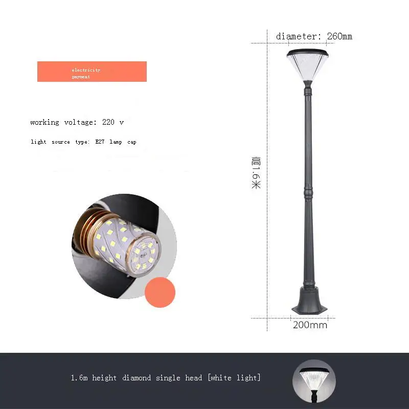 

Surya Giardino Lambasi Tuinlamp Square Bouwlamp Farola Exterior Sokak Lamba Plaza Lampione LED Luminaire Exterieur Street Light