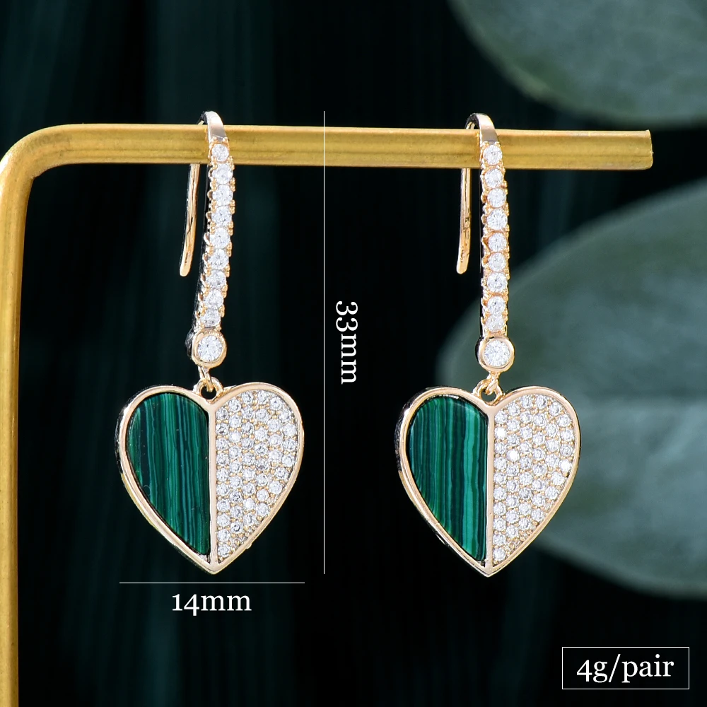 Двухцветные серьги-подвески Kellybola в форме сердца с фианитом женские повседневные