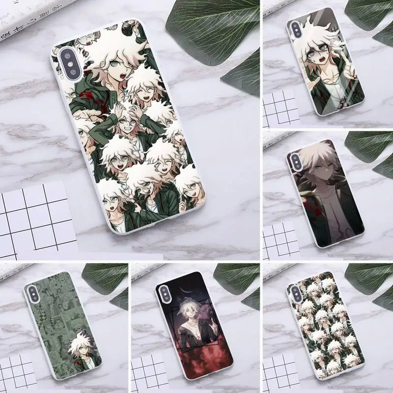 Чехол для телефона с аниме Danganronpa Nagito Komaeda iphone 12 11 Pro Max Mini XS 8 7 6 6S Plus X SE 2020 XR яркий
