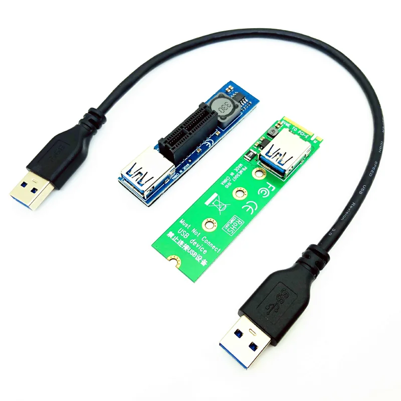 

PCIE Riser M-Key NVME M.2 to PCI Express X1 Connector Riser Convert Card Extender Adapter 30CM USB Extension Cable PCIE Extender