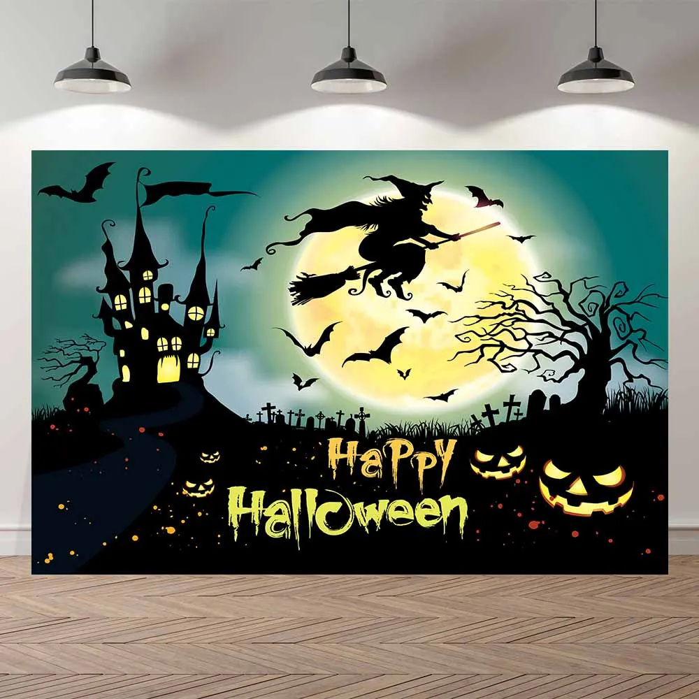 Фон для фотосъемки Seekpro Счастливая Хэллоуин Вечеринка тыква ночь призрак замок