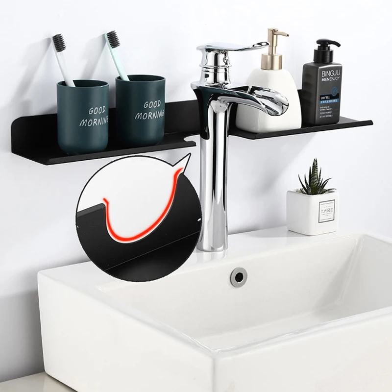 Настенная U-образная полка органайзер для ванной комнаты металлический