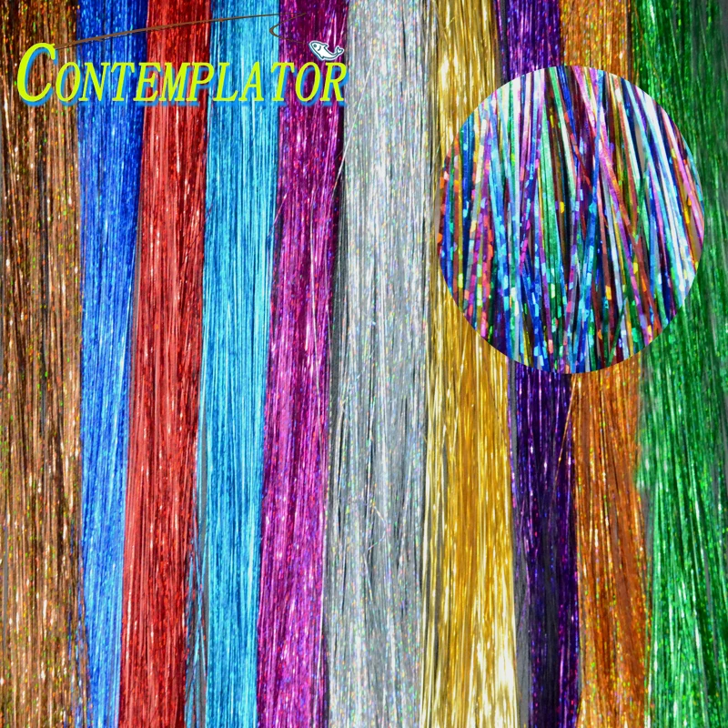 CONTEMPLATOR 12bags Fly Tying Flash Tinsel Glitter Nymph Body 12colors Combined Glittering Crystal Tinsel Fly Fishing Materials
