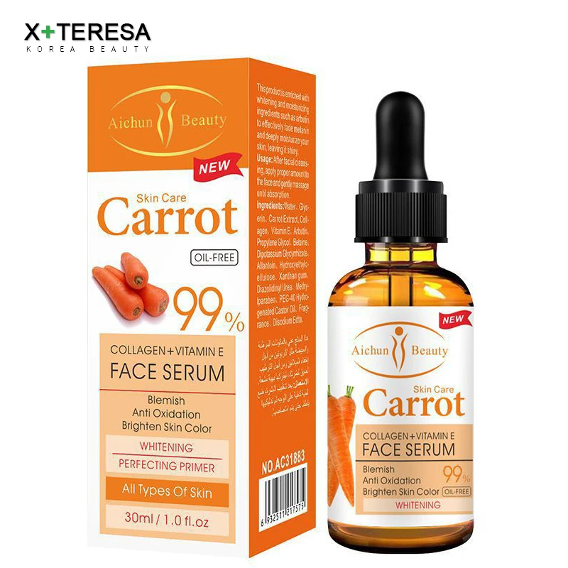 

Dark Spot Corrector Whitening Serum Face Bleaching Serum Brighten Blemish Freckle Remover Natural Carrot Essence Korea Skin Care