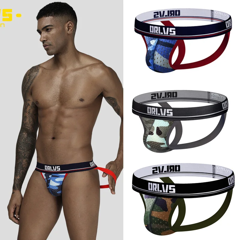 Мужские трусы стринги из сетчатой ткани синие хлопковые брифы бандаж с карманом