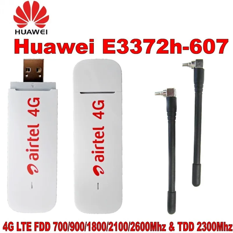Lot of 100pcs Huawei E3372h-607 Unlocked LTE 4G 3G 2G Broadband 150Mbps USB + 2pcs antenna