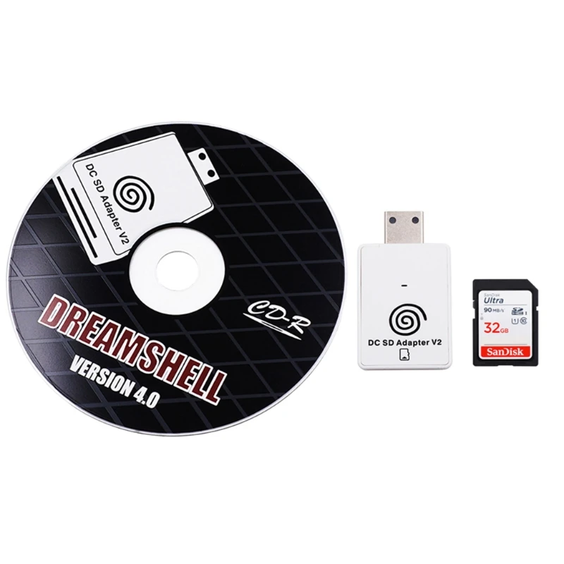 Адаптер для кардридера SD/TF V2 Sega Dreamcast и CD с зарядным устройством Dreamshell |