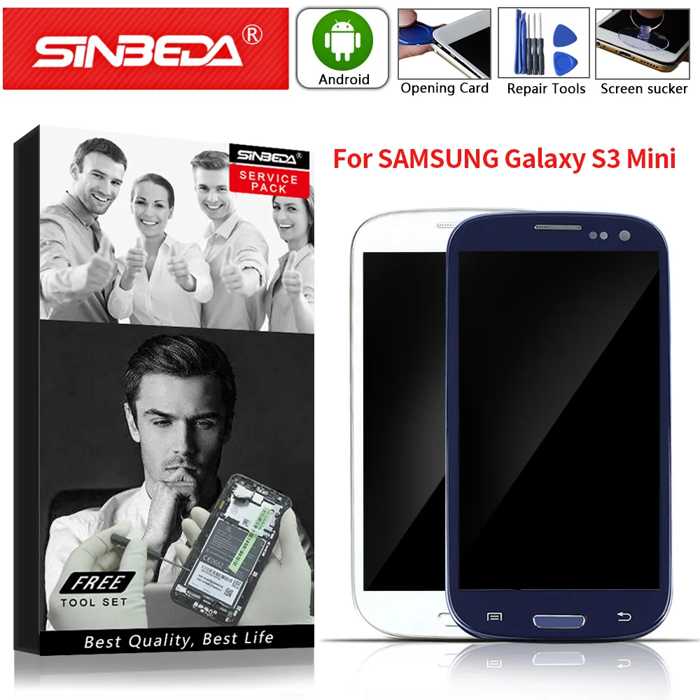 Супер AMOLED 4 0 дюйма 100% протестированный для SAMSUNG Galaxy S3 Mini i8190 i8190N i8195 сенсорный ЖК