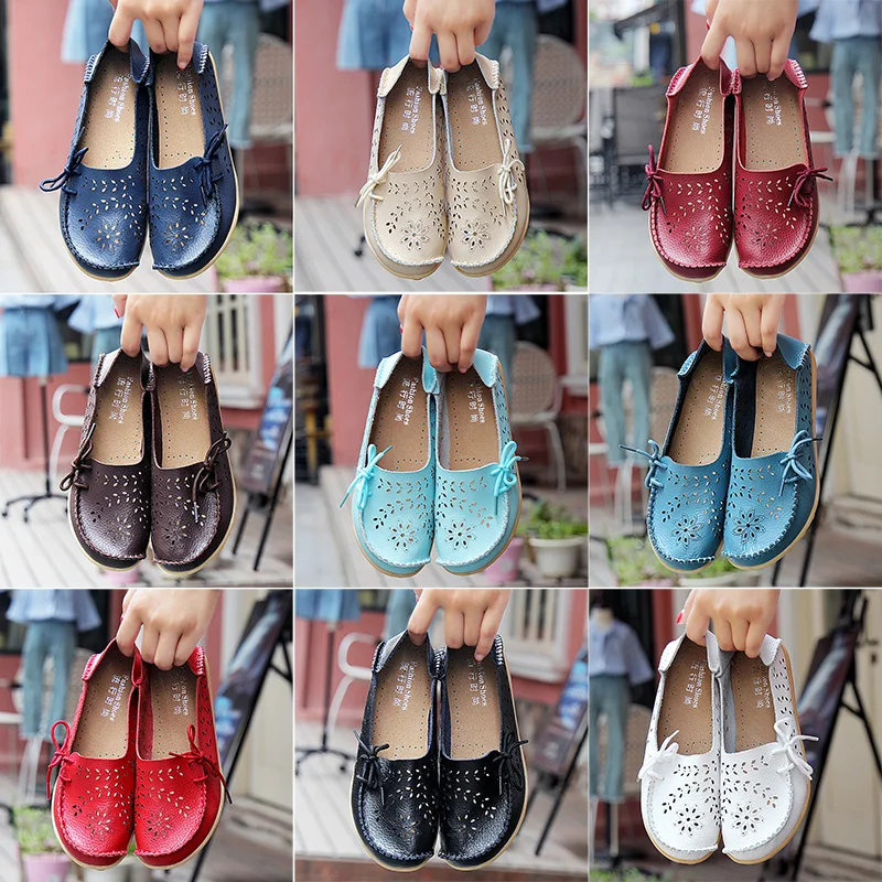 Весенняя обувь Женская на плоской подошве Модная из натуральной кожи Женские