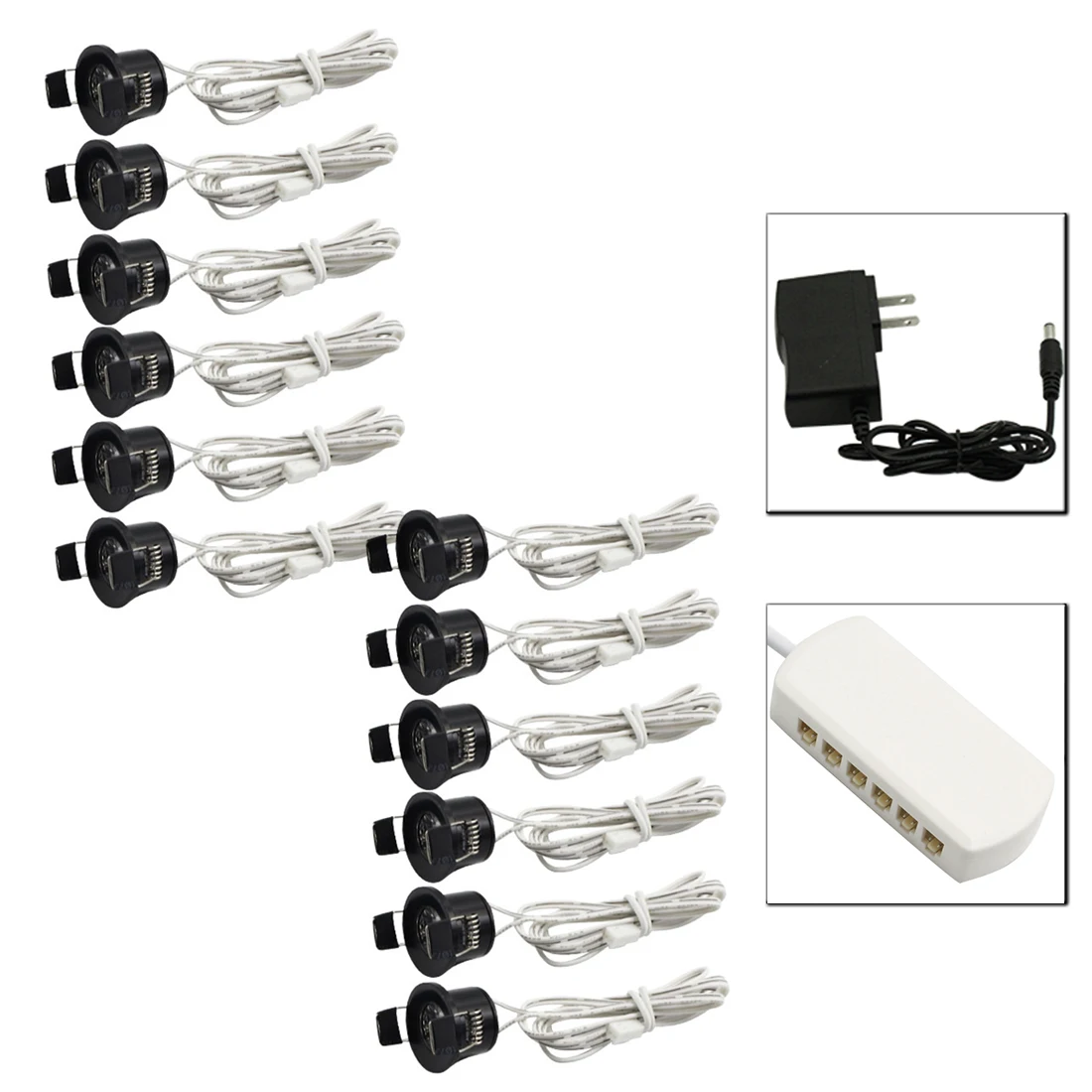 Non-dim 12 lamp set Светодиодный IARY 12V Мини светодиодный точечные потолочные светильники с регулируемой яркостью лампы комплект дистанционного Управление потолочные встраиваемые 1,5 Вт 27 мм выреза для черная подсветка для шкафов - Испускаемый цвет: Non-dim 12 lamp set