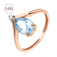 skm designer topaz rings for women 14k rose gold vintage designer engagement rings designer promise luxury fine jewelry
