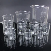 5pcsset 25ml50ml100ml150ml500ml glass beaker chemistry experiment labware for school laboratory equipment
