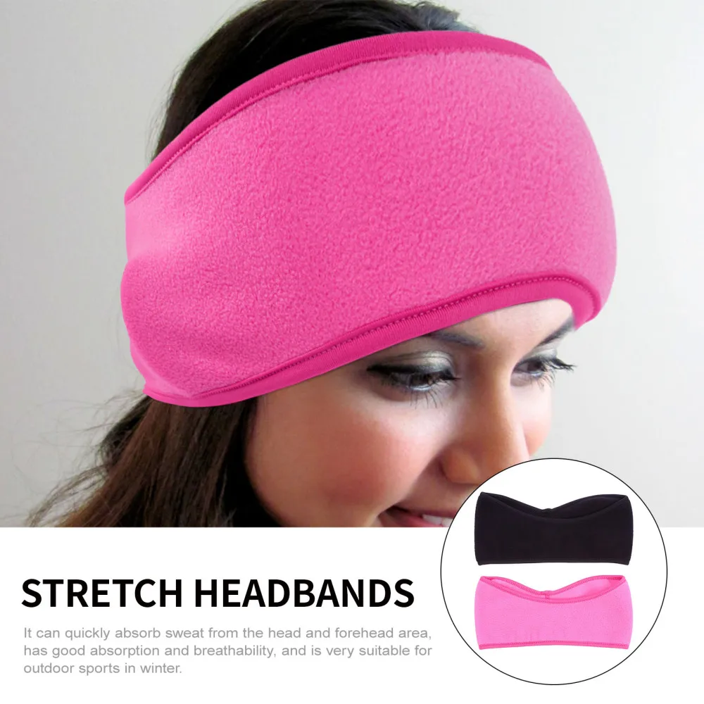 

2pcs Winter Head Wrap Stretch Ear Covers Headbands Wicking Sweatband