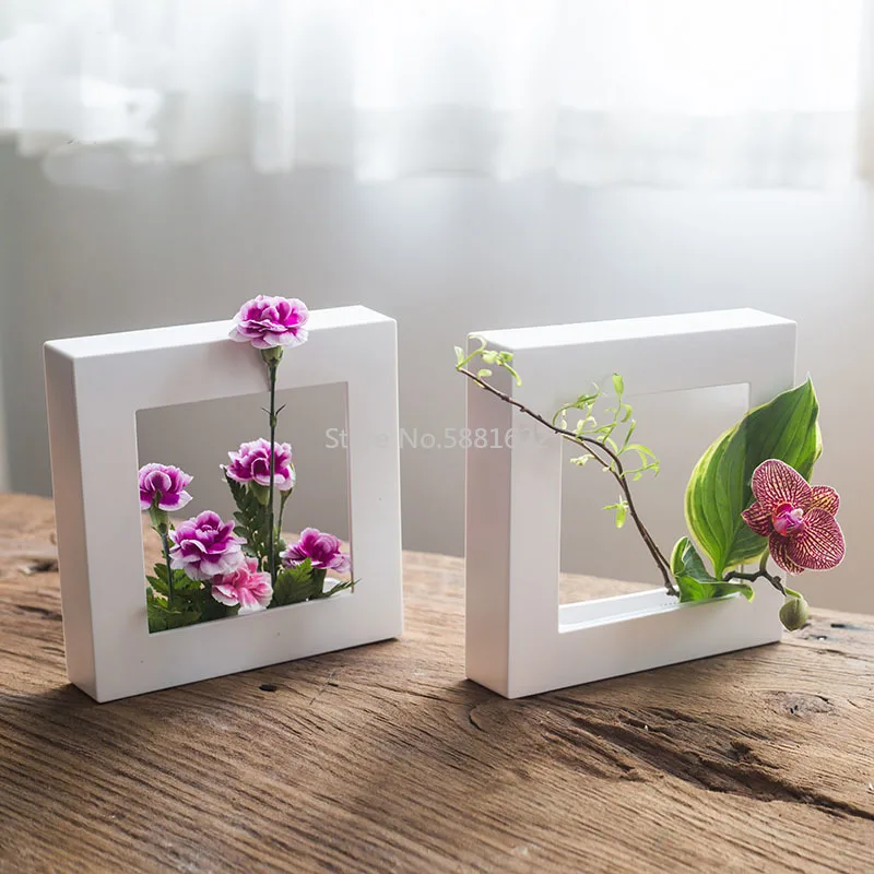 

Photo Frame Flower Pot Living Room Wall Hanging Desktop Japanese Plastic Flower Arrangement Tools