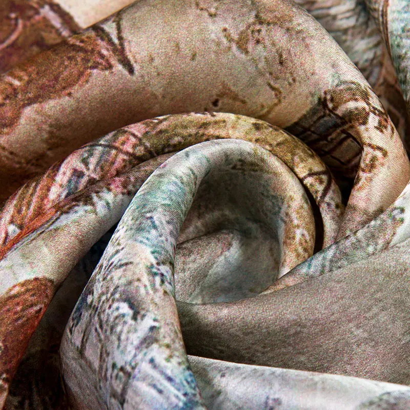 

High-quality Pure Silk Scarf Women Bandana Female Hair Scarf Women's Natural Silk Square Head Scarf for Lady Oil Painting SBD001