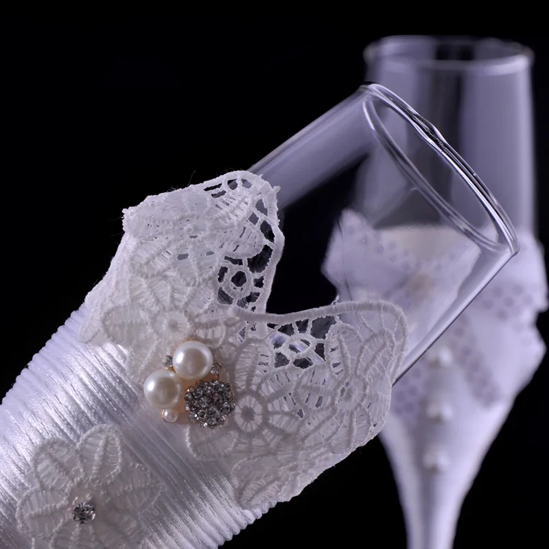 Стеклянный набор для свадебного платья 2 шт./компл./набор сделай сам кружево