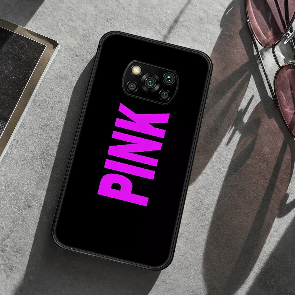 

Fashion luxury brand VS PINK Phone case Cover Hull For Xiaomi Mi A2 A3 8 9 9T Note 10 Se Lite Pro black Coque Fashion Prime