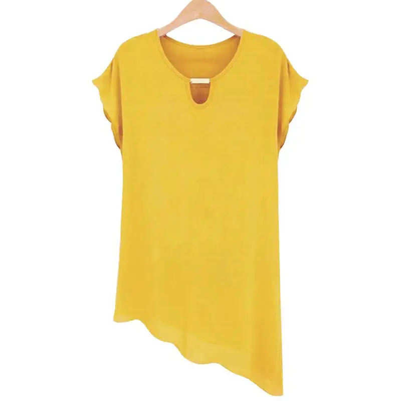 Женская шифоновая блузка с коротким рукавом свободного покроя | одежда