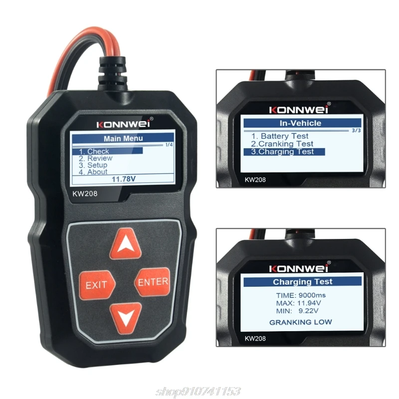 

KW208 Car Battery Tester Charger Analyzer 12V 100-2000CCA Charging System Test Automotive Battery Capacity J18 21 Dropship