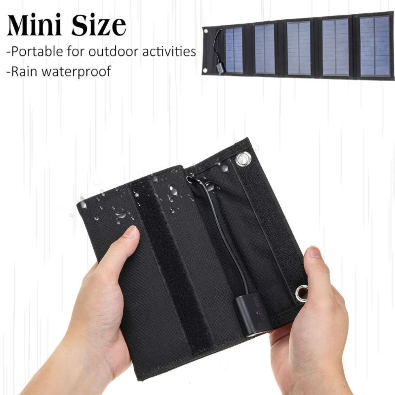 25W Solar Panels Portable Folding Waterproof Dual 5V/1A USB Panel Cell Charger for Phone Battery with 10-in-1 cable | Электроника