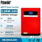 3200 Вт Чистая синусоида солнечный гибридный инвертор MPPT 80A Солнечная Панель зарядное устройство и зарядное устройство переменного тока все в одном 230VAC Солнечный контроллер заряда