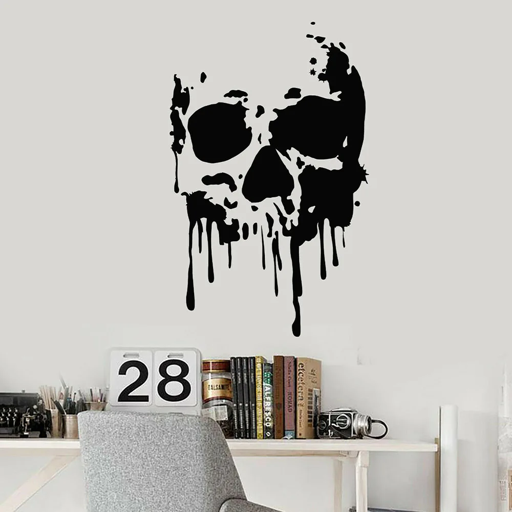 Художественные настенные наклейки с черепом готические ужасы смерти монстр