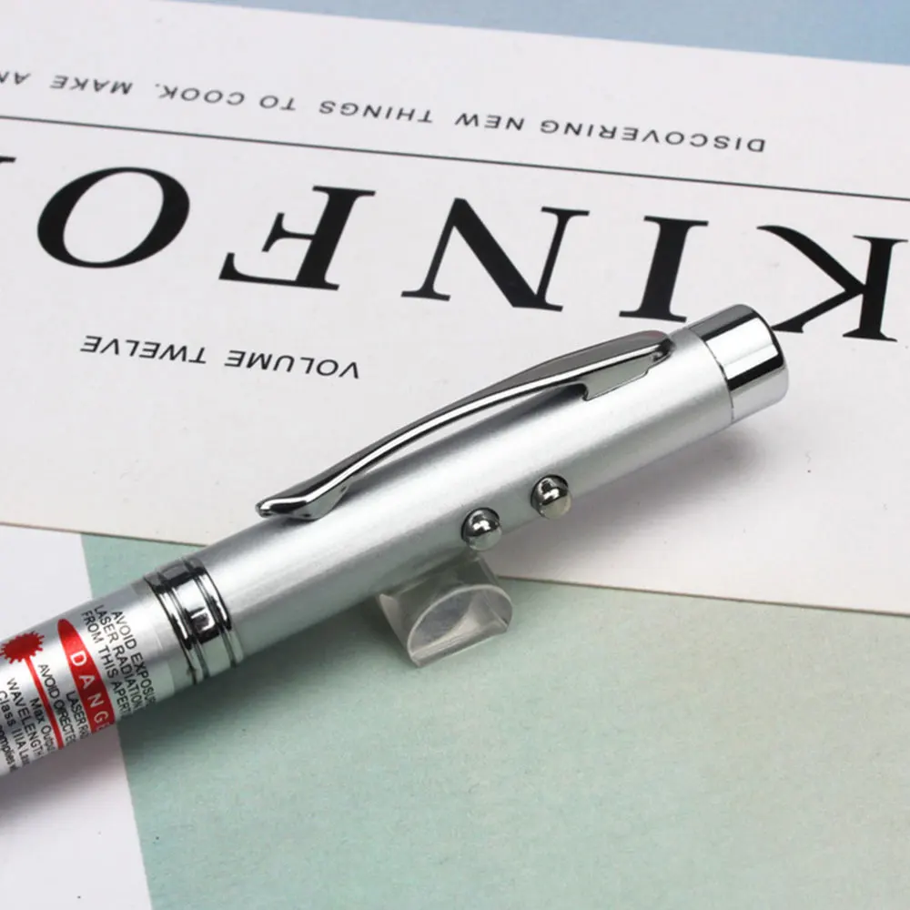 

5 In 1 Multifunction Telescopic Pointer Ballpoint Pen LED Flashlight Light Lamp