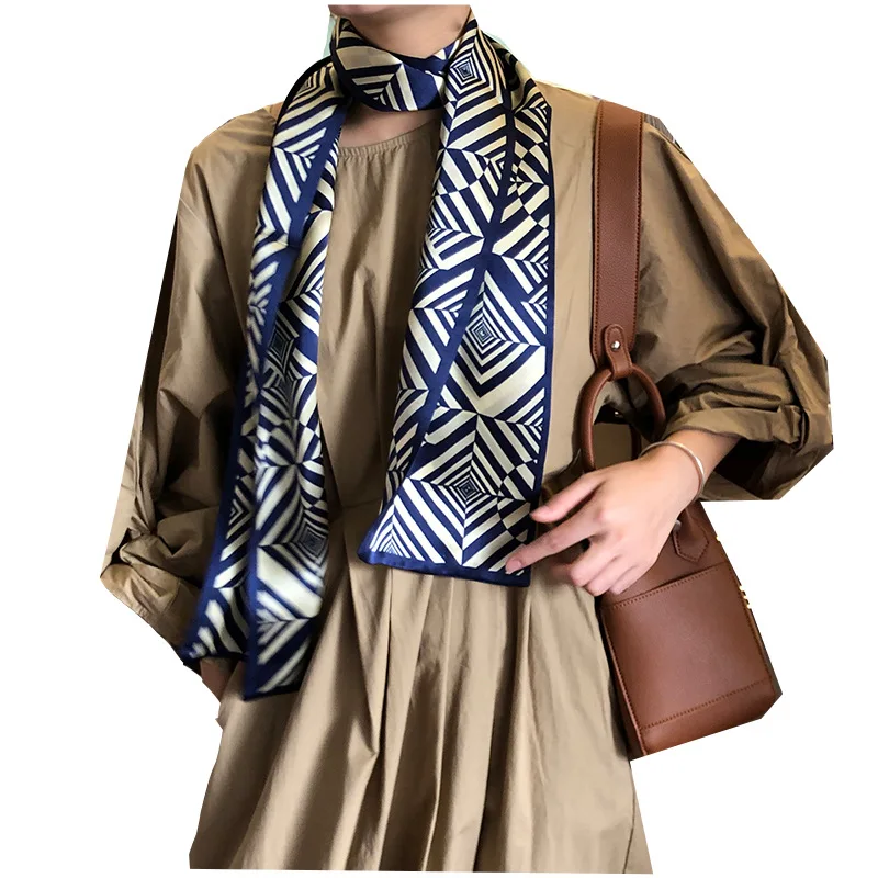 

New 2021 Fashion Luxury Scarves Women Brand 100% Real Silk Scarf Female Shawl High Quality Print Hijab Pashmina Foulard